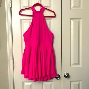 Pink fashion nova mini aspen fit and flare dress